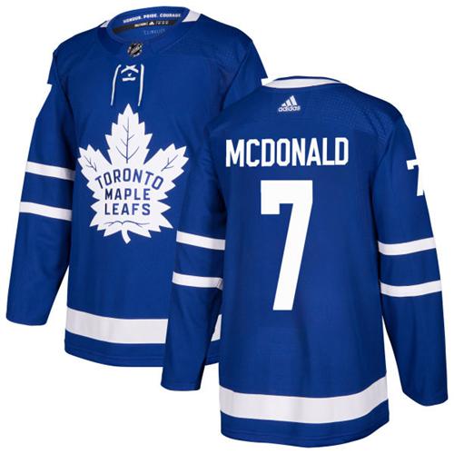 Adidas Maple Leafs #7 Lanny McDonald Blue Home Authentic Stitched NHL Jersey